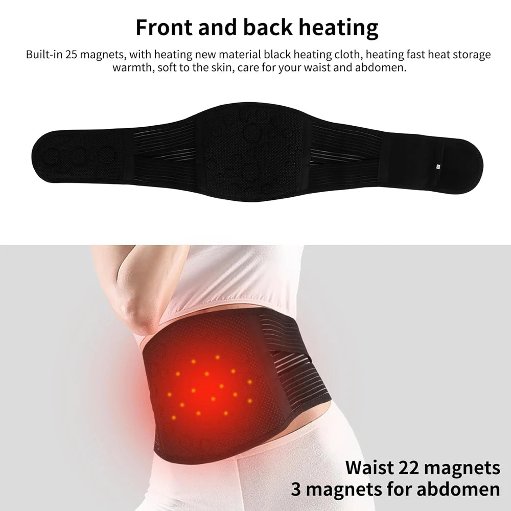 Self-heating Lumbar Pain Relief Magnet Belt,Thermal Magnetic Therapy Tourmaline Lower Back Waist Support Belt  for Pain Relief